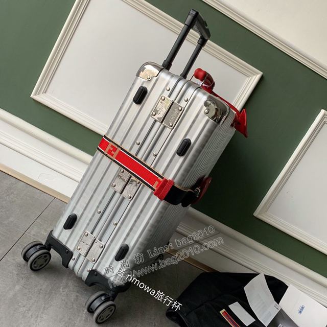 Rimowa拉杆箱 66637 Fend i x rimowa聯名 滿箱雙F圖案 全鋁鎂合金 日默瓦行李箱 Fend拉箱xzx1152